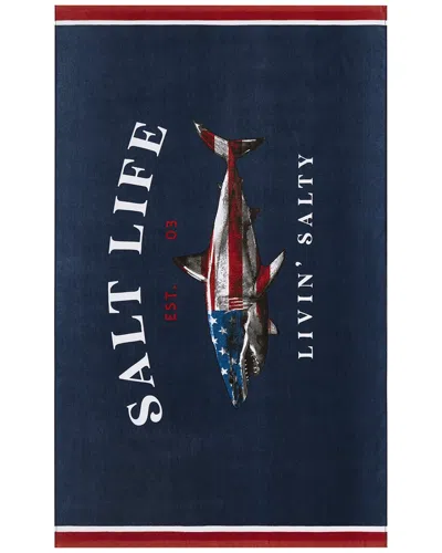 Salt Life American Shark Beach Towel In Blue