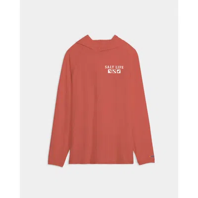 Salt Life Angler Tactics Lightweight Performance Hoodie In Red