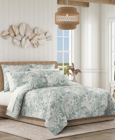 Salt Life Auckland Floral 3-piece Quilt Set, King/california King In Blue