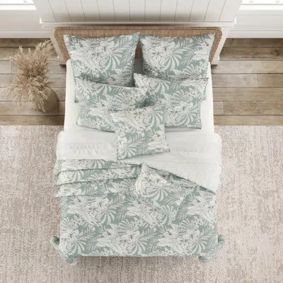 Salt Life Auckland Full/queen 3pc. Quilt Set In Green