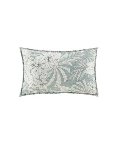 Salt Life Auckland Quilted Boudoir Decorative Pillow, 12" X 20" In Aqua