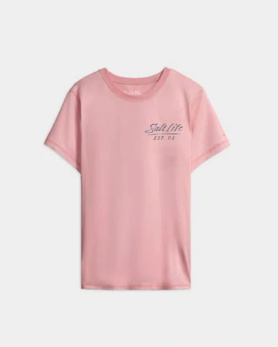 Salt Life Call Of The Sea Performance Short Sleeve Tee In Pink