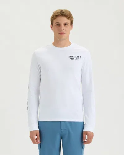 Salt Life Catch And Retrieve Long Sleeve Tee In White