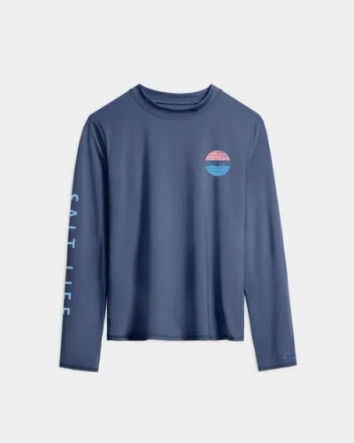 Salt Life Coral Life Flag Performance Long Sleeve Tee In Blue