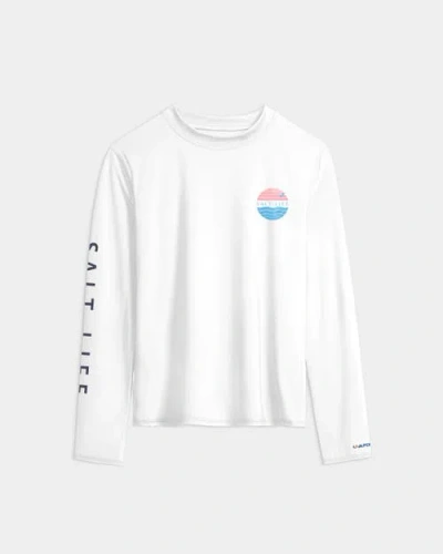 Salt Life Coral Life Flag Performance Long Sleeve Tee In White