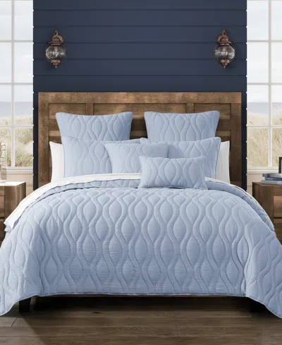 Salt Life Cove Geometric 3-piece Quilt Set, King/california King In Blue