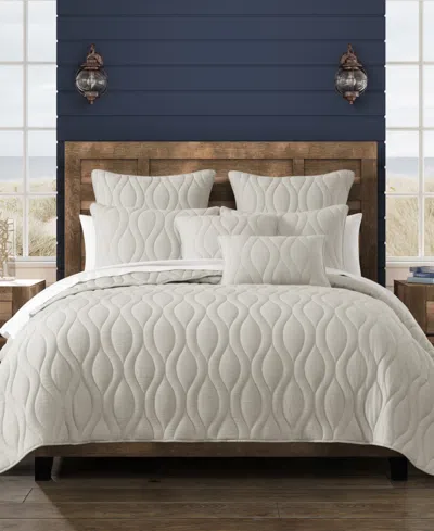 Salt Life Cove Geometric 3-piece Quilt Set, King/california King In White