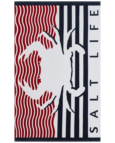 Salt Life Crabbin Beach Towel In Red