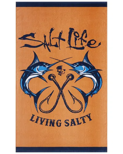 Salt Life Crossed Bills Beach Towel In Orange
