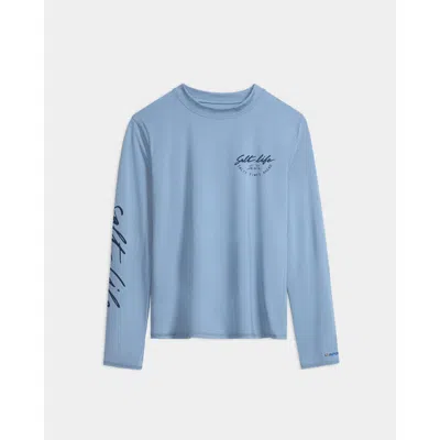 Salt Life Escape To Paradise Performance Long Sleeve Tee In Blue