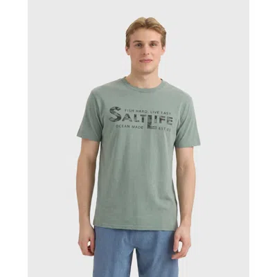 Salt Life Fish Hard Live Easy Performance Short Sleeve Tee In Green