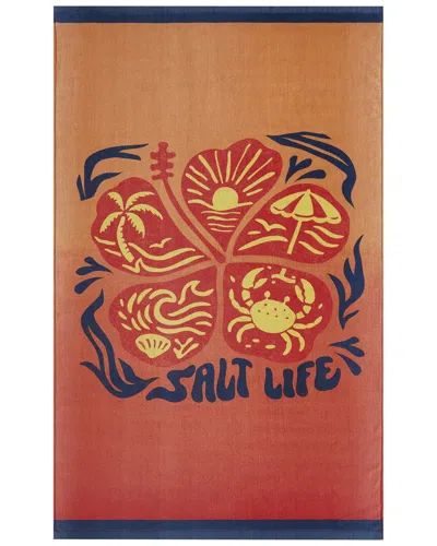Salt Life Floral Dip Dye Beach Towel In Orange