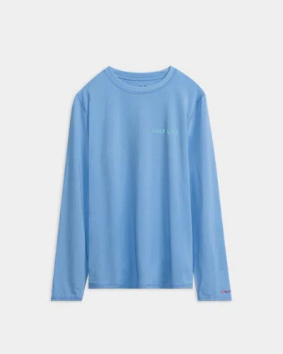 Salt Life Green Room Slx Performance Long Sleeve Shirt In Blue