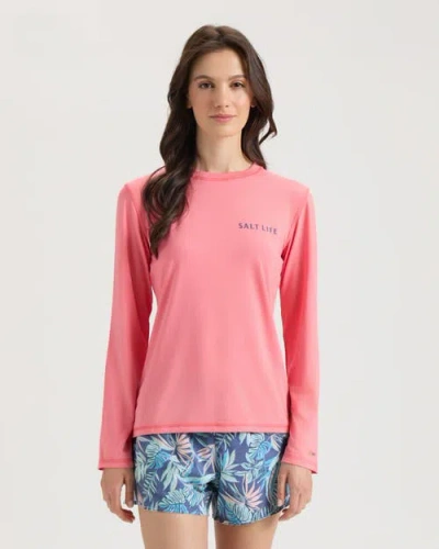 Salt Life Green Room Slx Performance Long Sleeve Shirt In Pink
