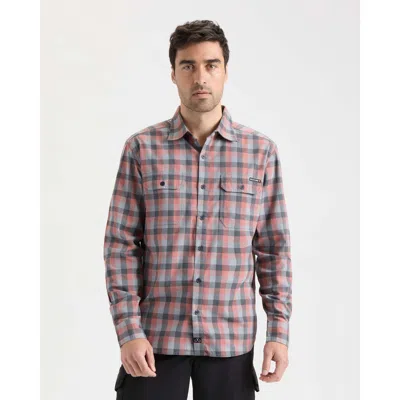 Salt Life Hammer Slx Performance Flannel Shirt In Black