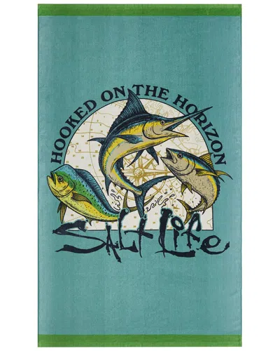 Salt Life Horizon Hunter Beach Towel In Green
