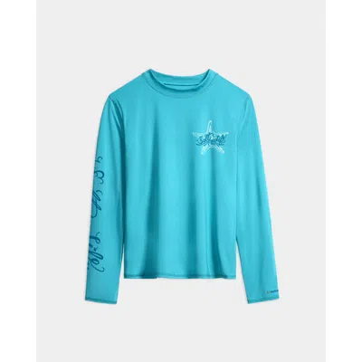 Salt Life Island Star Performance Long Sleeve Tee In Blue