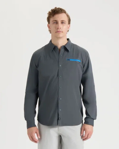Salt Life Jigging Slx Performance Long Sleeve Shirt In Gray