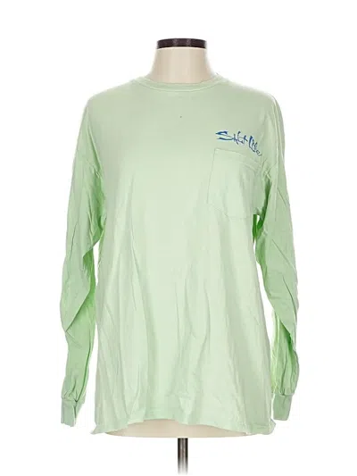 Pre-owned Salt Life Long Sleeve Top Green Crew Neck Tops
