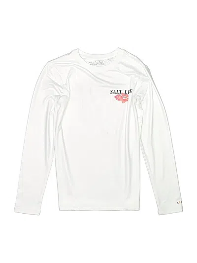 Pre-owned Salt Life Kids' Long Sleeve Top White Crew Neck Tops