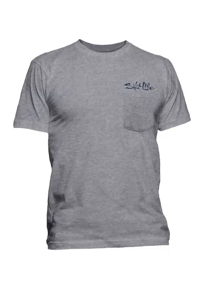Salt Life Men's Amerishield Short Sleeve Shirt In Athletic Heather In Gray