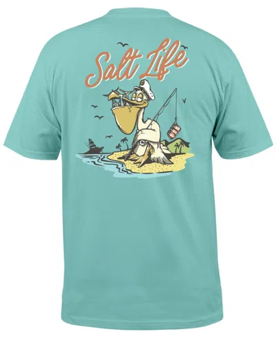 Salt Life Men's Gone Fishin Graphic Print Short-sleeve T-shirt In Aruba Blue