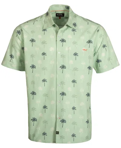 Salt Life Men's Palm Solo Print Short-sleeve Button-up Shirt In Seafoam