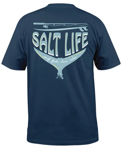 Salt Life Men's Reel Wicked Graphic T-shirt In Washed Navy