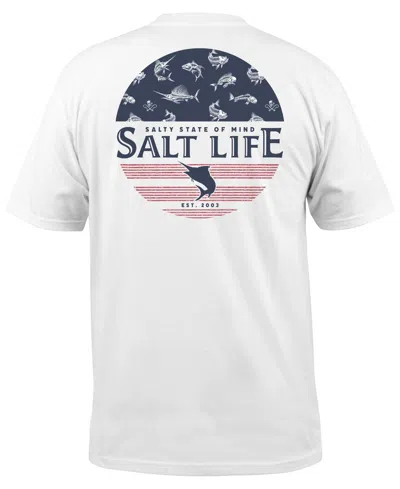 Salt Life Men's Salty Honor Bones Graphic Print Short-sleeve T-shirt In White