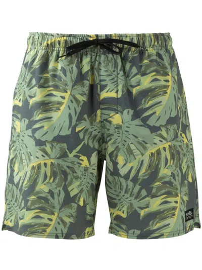Salt Life Mens Printed Recycled Polyester Swim Trunks In Grey