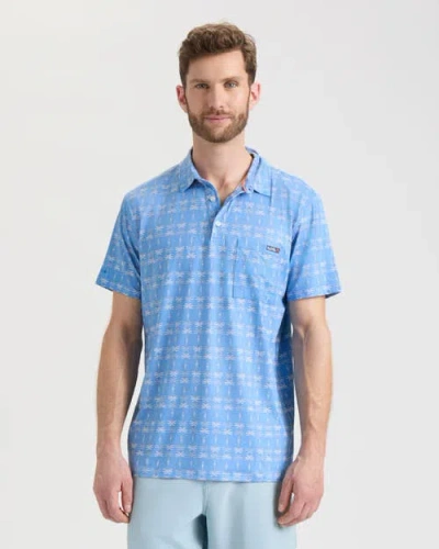 Salt Life Mirrored Grove Slx Performance Polo In Blue
