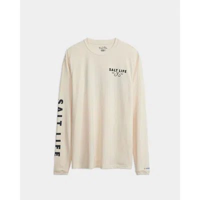 Salt Life Nothin' But Bite Long Sleeve Performance Tee In Neutral