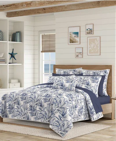 Salt Life Palm Beach Floral 3-piece Quilt Set, King/california King In Blue