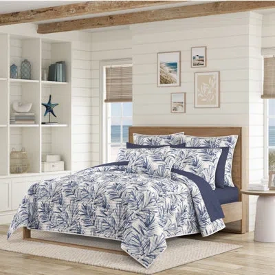 Salt Life Palm Beach Full/queen 3pc. Quilt Set In Blue