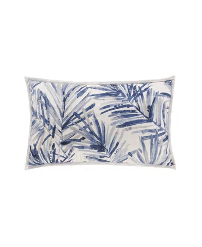 Salt Life Palm Beach Quilted Boudoir Decorative Pillow, 12" X 20" In Blue