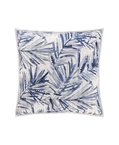 Salt Life Palm Beach Square Quilted Decorative Pillow, 20" X 20" In Blue