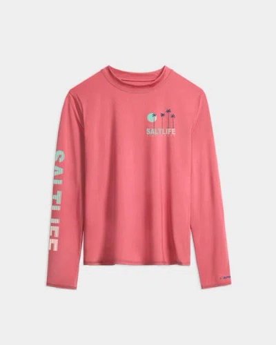 Salt Life Palmline Performance Long Sleeve Tee In Red