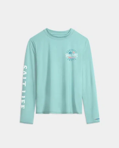 Salt Life Paradise Awaits Performance Long Sleeve Tee In Blue