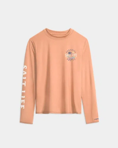 Salt Life Paradise Awaits Performance Long Sleeve Tee In Orange