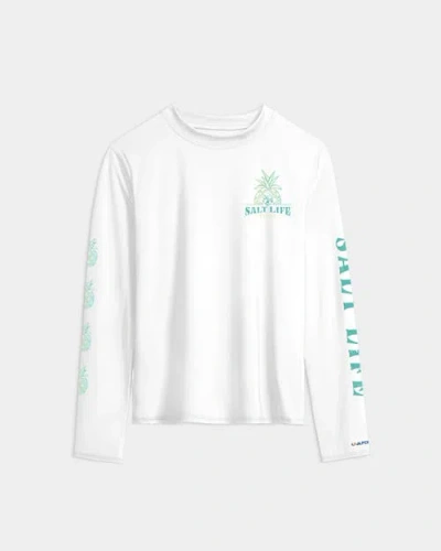 Salt Life Pineapple Paradise Performance Long Sleeve Tee In White