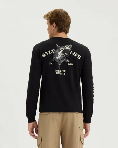 Salt Life Reel Danger Long Sleeve Tee In Black