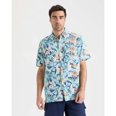 Salt Life Retro Tropical Tuna Woven Short Sleeve Shirt In Multi