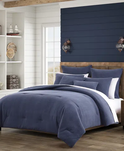 Salt Life Riverside Solid 3-piece Comforter Set, Full/queen In Blue