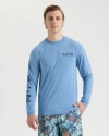 Salt Life Sailfish 'n Bones Long Sleeve Performance Tee In Blue