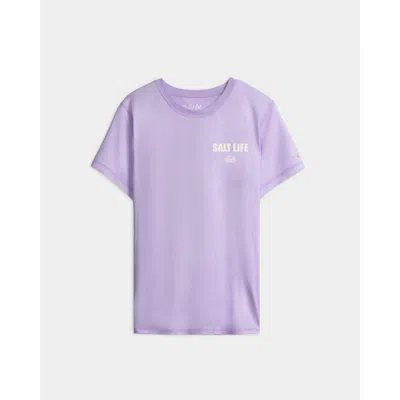 Salt Life Salt Badge Performance Short Sleeve Tee In Purple