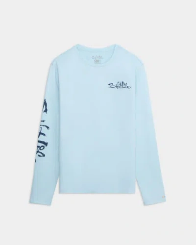 Salt Life Salt Water Perforated Tee In Blue