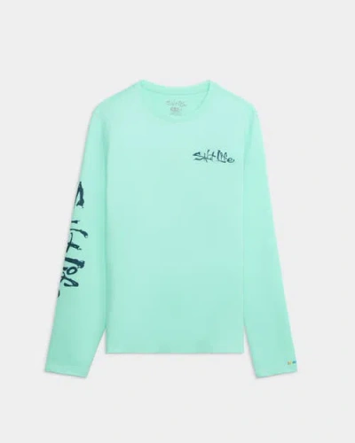 Salt Life Salt Water Perforated Tee In Green
