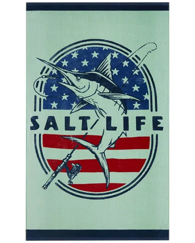 Salt Life Salty N' Proud Beach Towel In Green