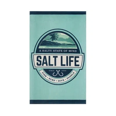 Salt Life Salty State Of Mind Beach Towel In Aqua