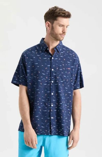 Salt Life Shark Bait Short Sleeve Shirt In Blue